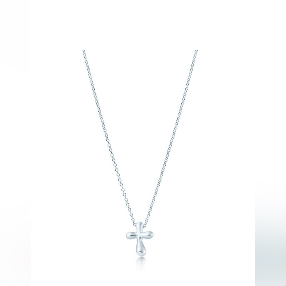 Tiffany Cross Silver Pendant Necklace